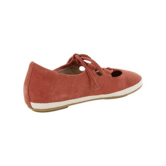 NEW Fitflop Women Fia Terracotta Suede Lace Up Ballerina Flat Dress Shoes - Picture 2 of 4